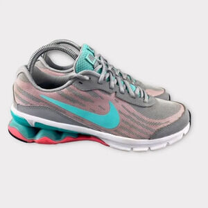 NIKE REAX RUN 9 Shoes Womens 8 Running Training Gray Turquoise Sneakers Lace Up‎